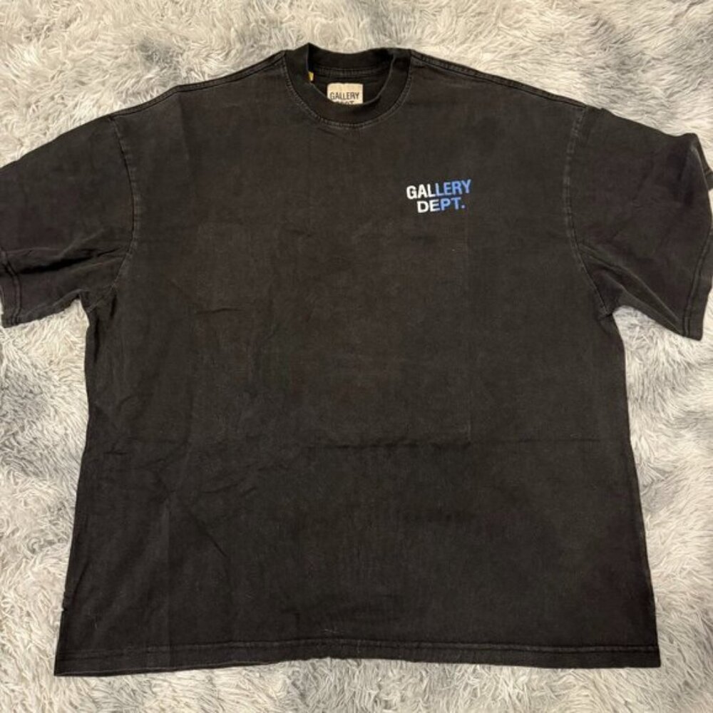 Gallery Dept Blue and White Chest Logo Tee Mens Size Large